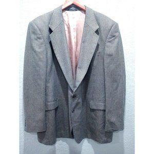 Tailors Row by Deansgate Mens Silk Wool Blazer 48L Gray/Beige/Multicolored Lined